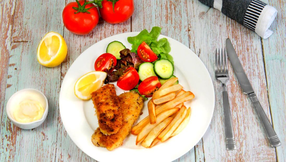 Fish and Chips with Salad